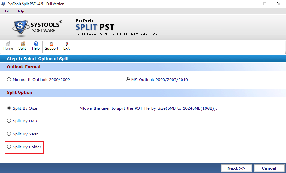 Split PST By Folder